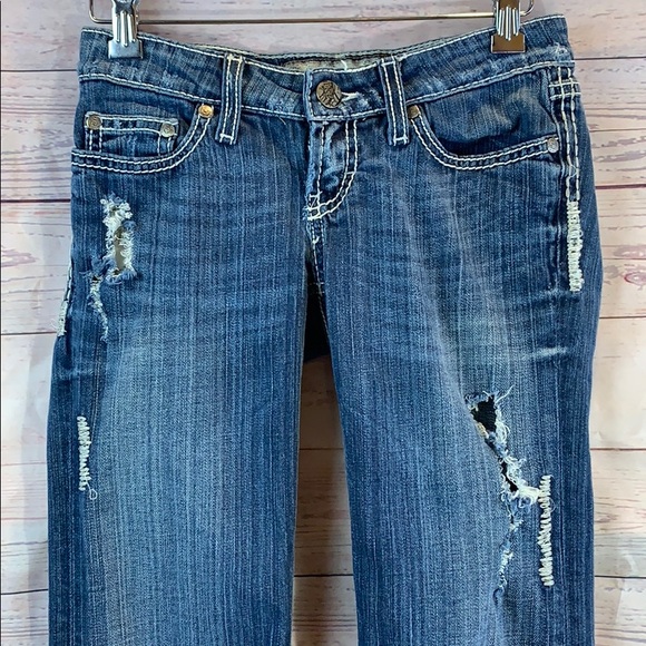 BKE Madison Flare Jeans Distressed Size 24 - Picture 2 of 8